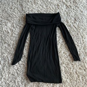 Off the shoulder black dress